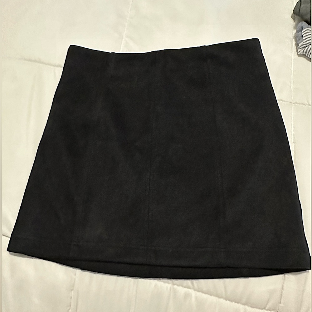 Black Suede Stretchy Skirt